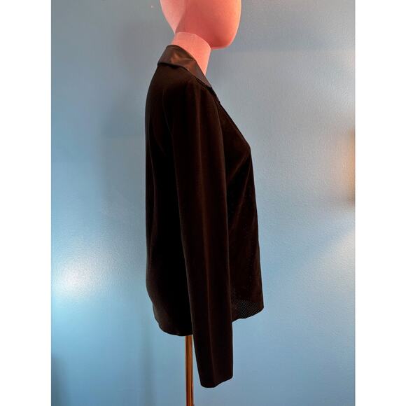 Vintage CACHE Shirt Jacket Calf Suede & Knit Snap Close Medium - Picture 3 of 7